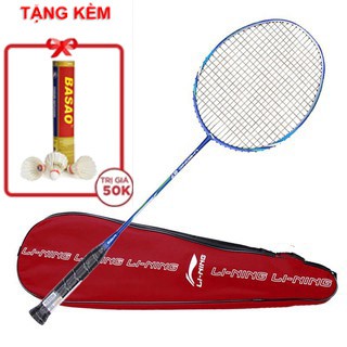 Vợt Cầu Lông Lining Khung Carbon Căng Cước Sẵn (Căng 8kg) + Tặng Kèm Ống Cầu Ba Sao Và Bao Đựng Vợt