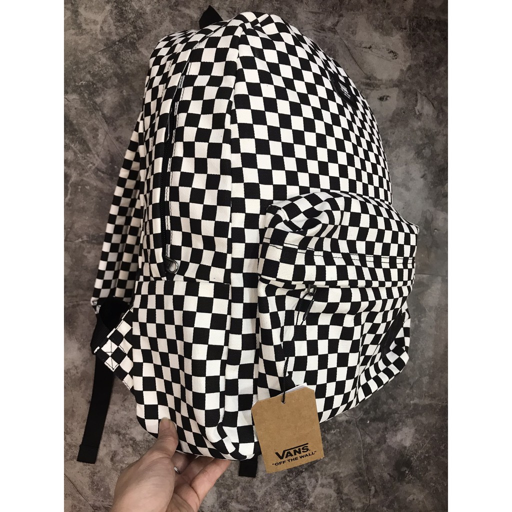 [HÀNG HOT] Balo Vans OLD SKOOL CHECKERBOARD BACKPACK XUẤT DƯ XỊN