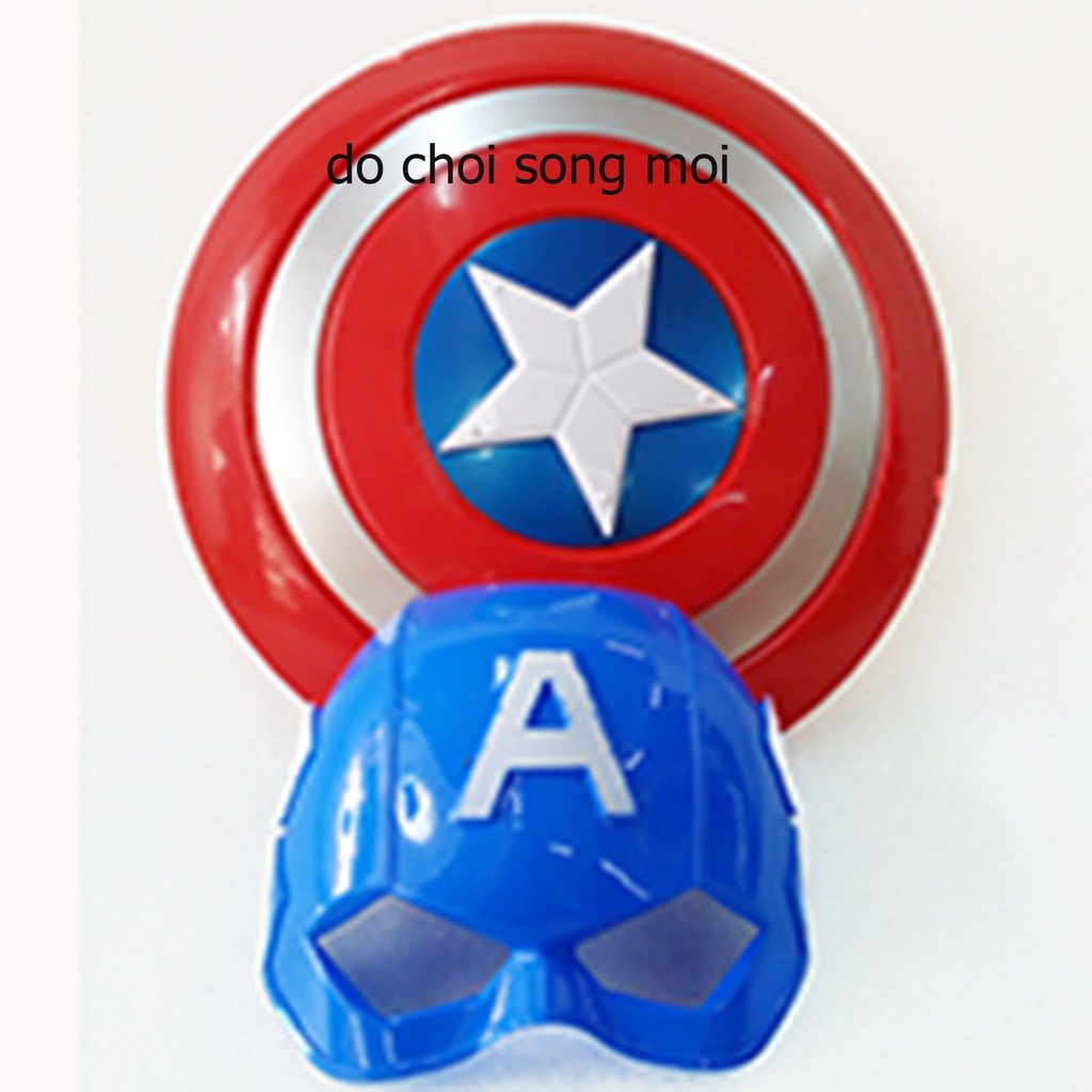 Đồ Chơi Trẻ Em Bộ Khiên + Mặt Nạ Đội Trưởng Mỹ Captain America