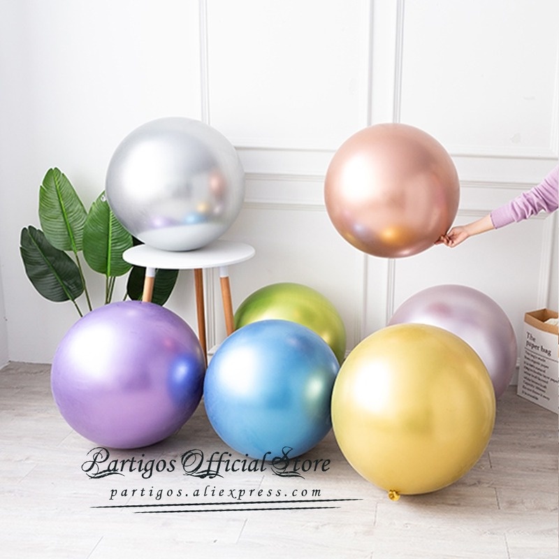 1 Bong Bóng 18 Inch Cỡ Lớn Bằng Latex Ánh Kim Dùng Trang Trí Tiệc Sinh Nhật