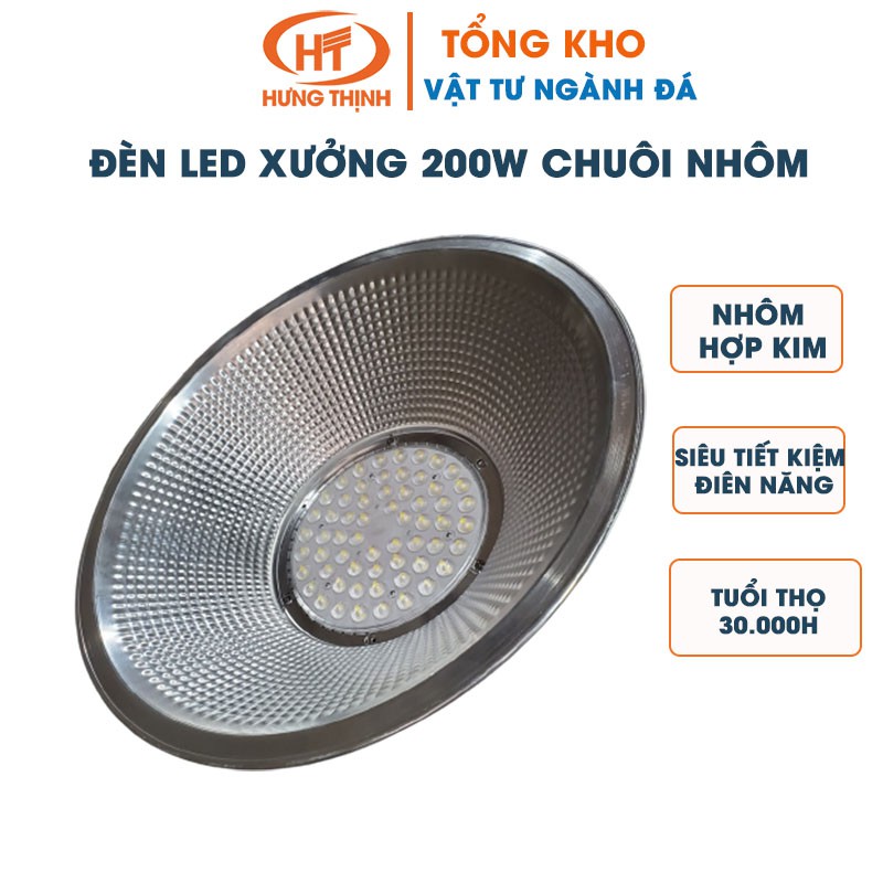 Đèn led xưởng 200W chuôi nhôm- Siêu tiết kiệm điên năng- Đèn công nghiệp nhà xưởng