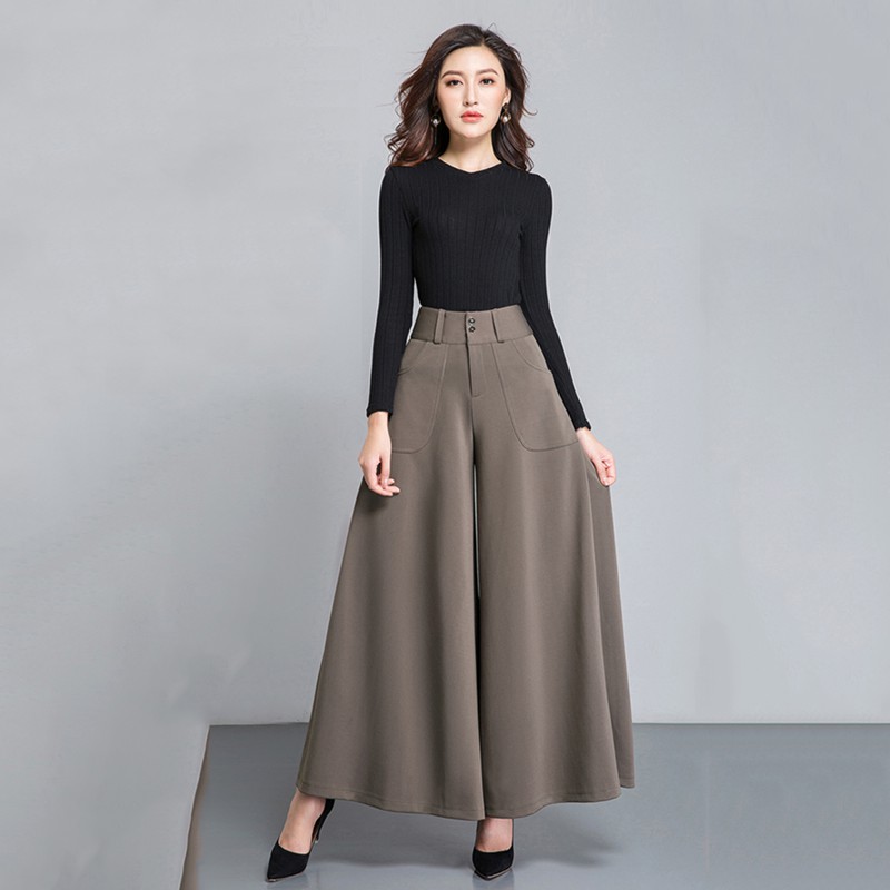 Quần ống rộng culottes nữ đẹp dáng dài lưng thon siêu Hot phong cách Hàn Quốc LN02