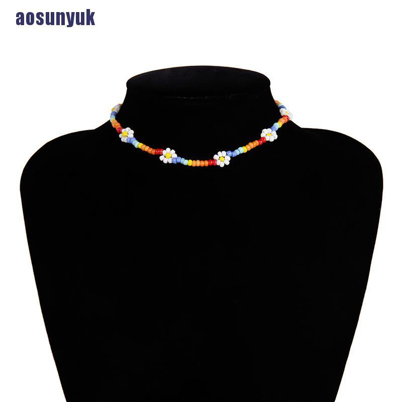 JE Vòng Cổ Choker Handmade Đính Hoa Phong Cách Boho