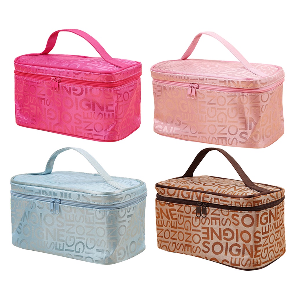 [Hàng mới về] Túi đựng đồ trang điểm thiết kế họa tiết ký tự thời trang tiện lợi