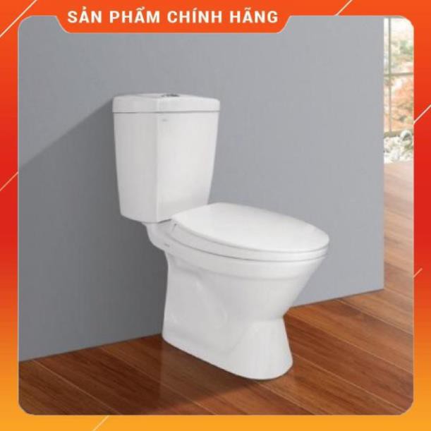 (SALE) Bồn Cầu Viglacera VI66 2 Khối Nắp Êm + Lavabo VTL2 - hàng chính hãng có phiếu bảo hành