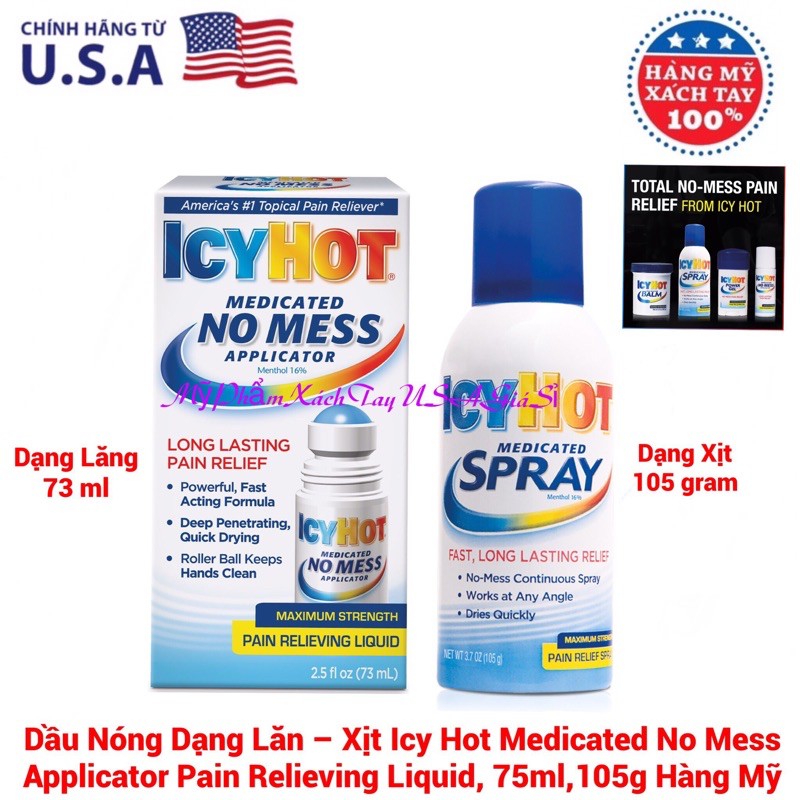 Dầu nóng xoa bóp Icy Hot Medicated Hàng Mỹ