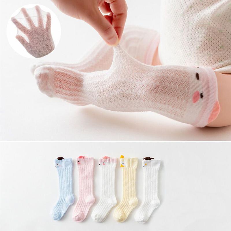 Vớ Cotton Cao Đến Đầu Gối Thoáng Khí Thoải Mái Mềm Mại Họa Tiết Động Vật Hoạt Hình Đáng Yêu Dành Cho Trẻ