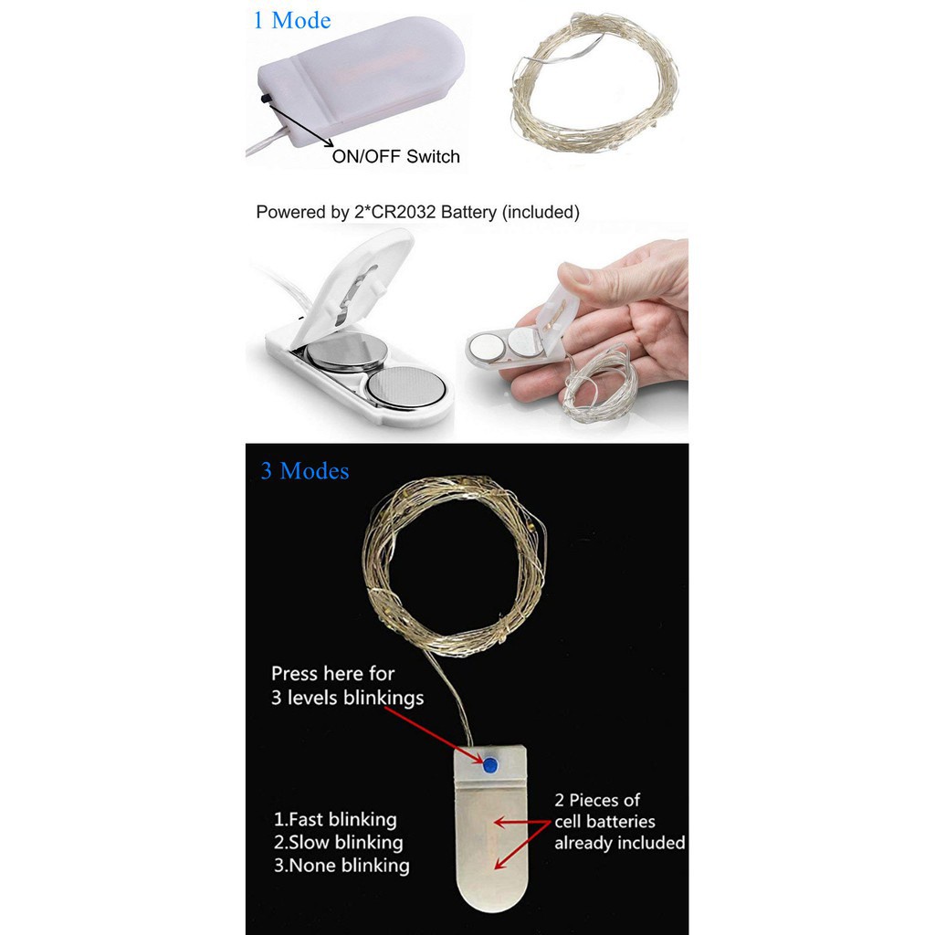 Đèn led dây LICER chống nước trang trí đám cưới/ giáng sinh/ hội tiệc dài 1m/ 2m/ 3m/ 5m/ 10m