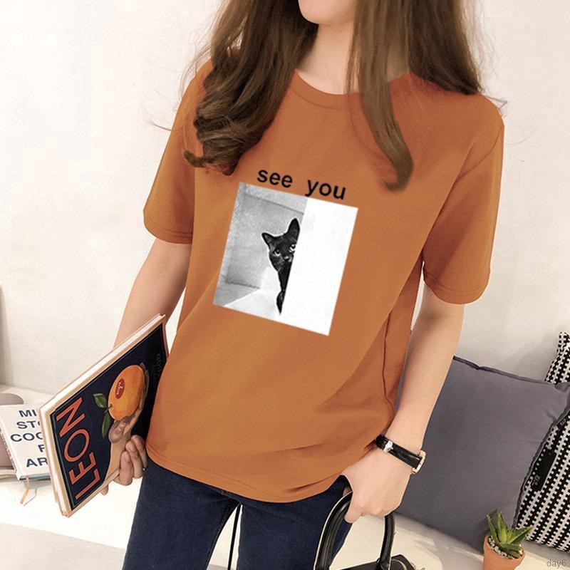 Áo thun form rộng cổ tròn ngắn tay kiểu Hàn Quốc cho nữ