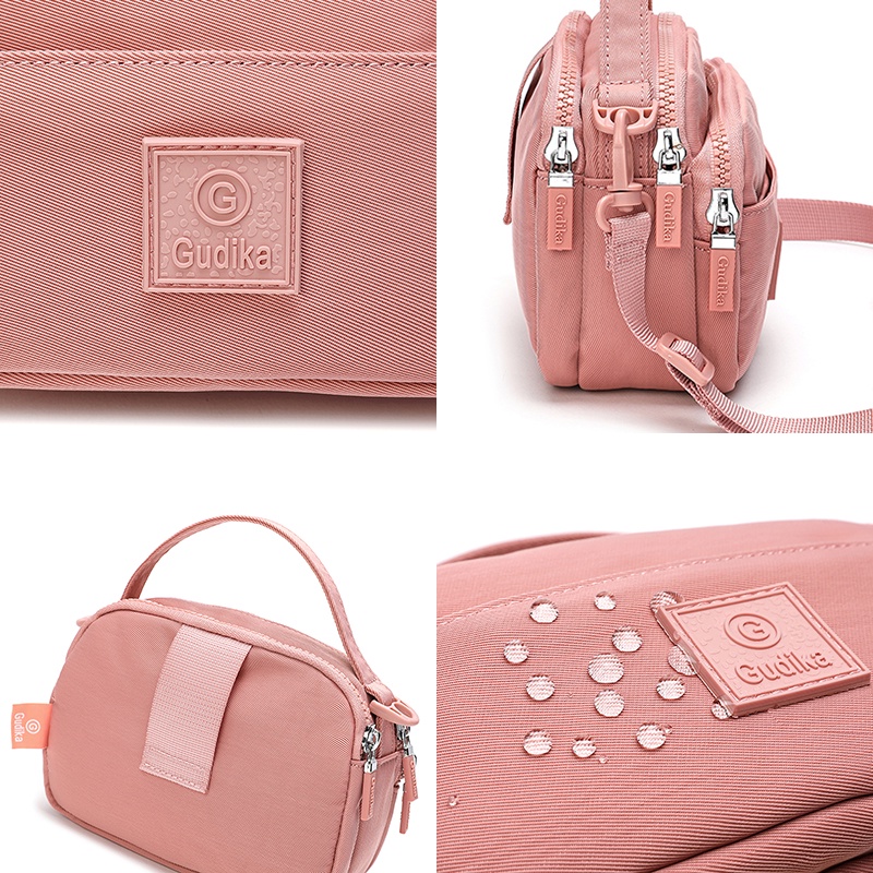 Túi Đeo Chéo Bằng Nylon Chống Nước Có Khóa Kéo Phong Cách Hàn Quốc Cho Nữ