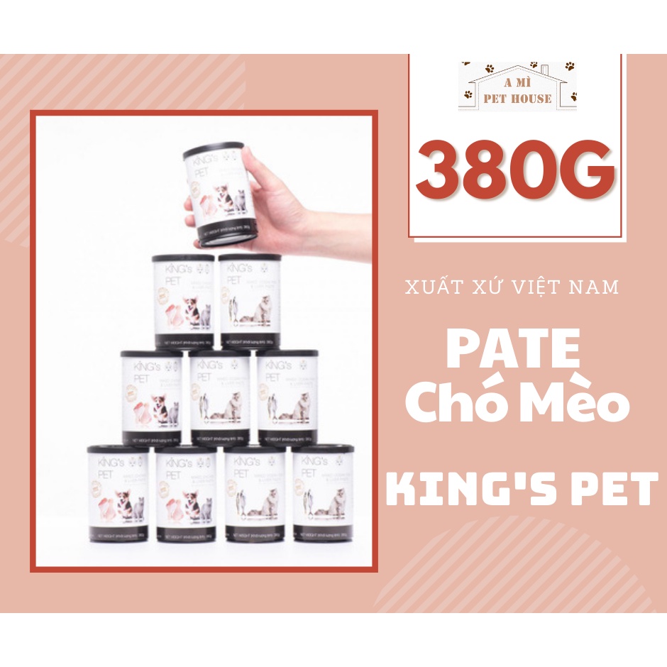 Pate KING'S PET dành cho chó và mèo - 4 vị (cá hồi, cá biển, thịt gà, giò heo hầm)