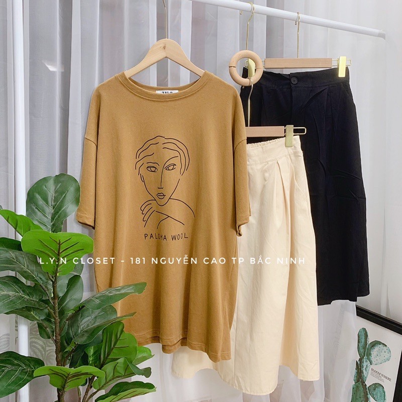 Chân váy chữ A cạp chun sau 2 túi vintage