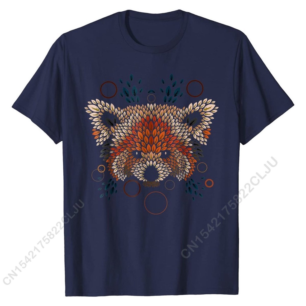 Áo Thun Cotton In Hình Gấu Trúc Đỏ Thời Trang Mùa Hè Cho Nam