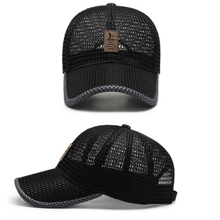 Korean Style Men Full Mesh Thin Quick-drying Breathable Middle-aged Baseball Cap
