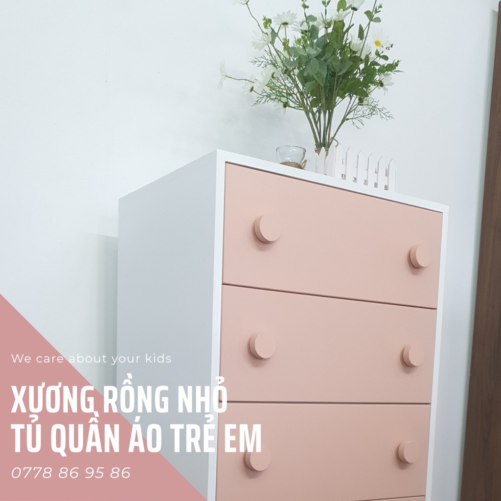 Tủ ngăn kéo cho bé - Tủ gỗ trẻ em - Xương Rồng Nhỏ