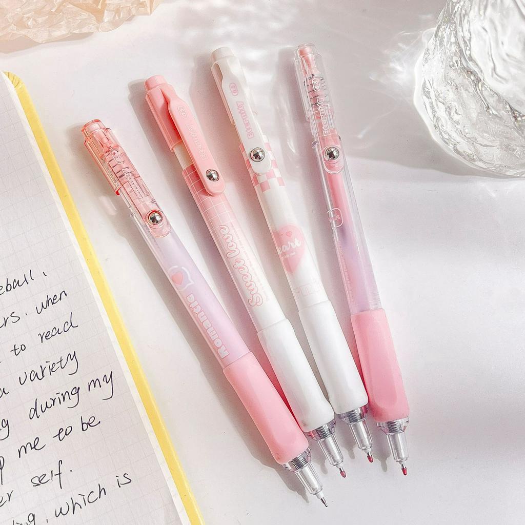 Set 4 Bút Bi Mực Đen Nhanh Khô Ngòi 0.5mm C7421