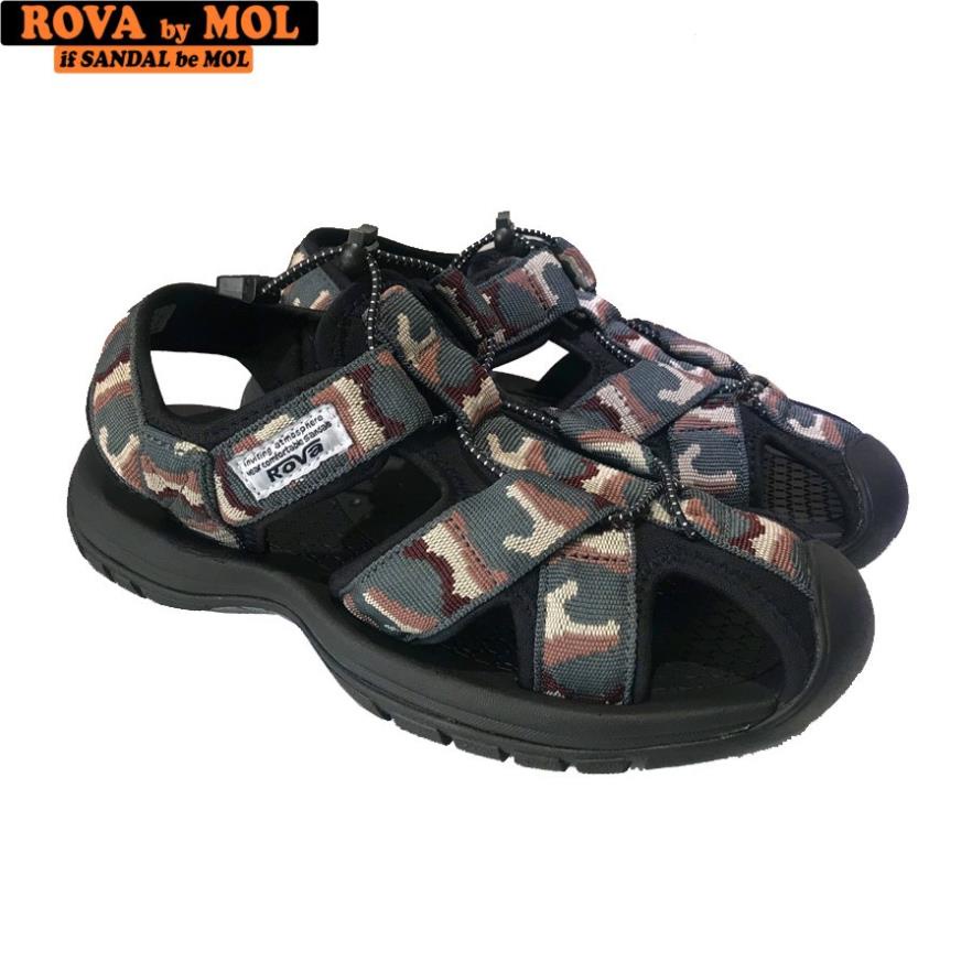 Giày sandal nam bít mũi quai dù có quai hậu cố định thích hợp mang dã ngoại đi phượt du lịch hiệu Rova RV626G CAN