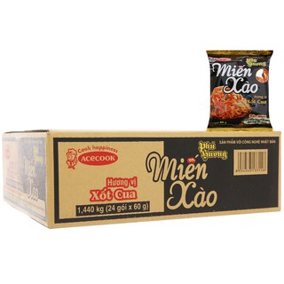 Thùng 24 gói miến xào Phú Hương hương vị xốt cua 60g
