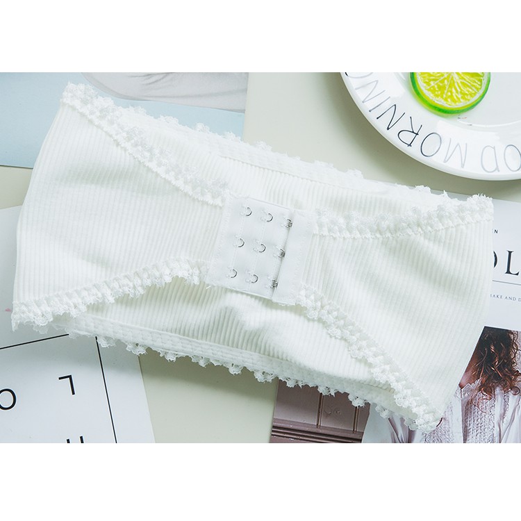 Áo bra tăm dây viền ren cúp ngực free size - Cúp ngực không dây quyến rũ cá tính thời trang 2 màu trắng đen | BigBuy360 - bigbuy360.vn