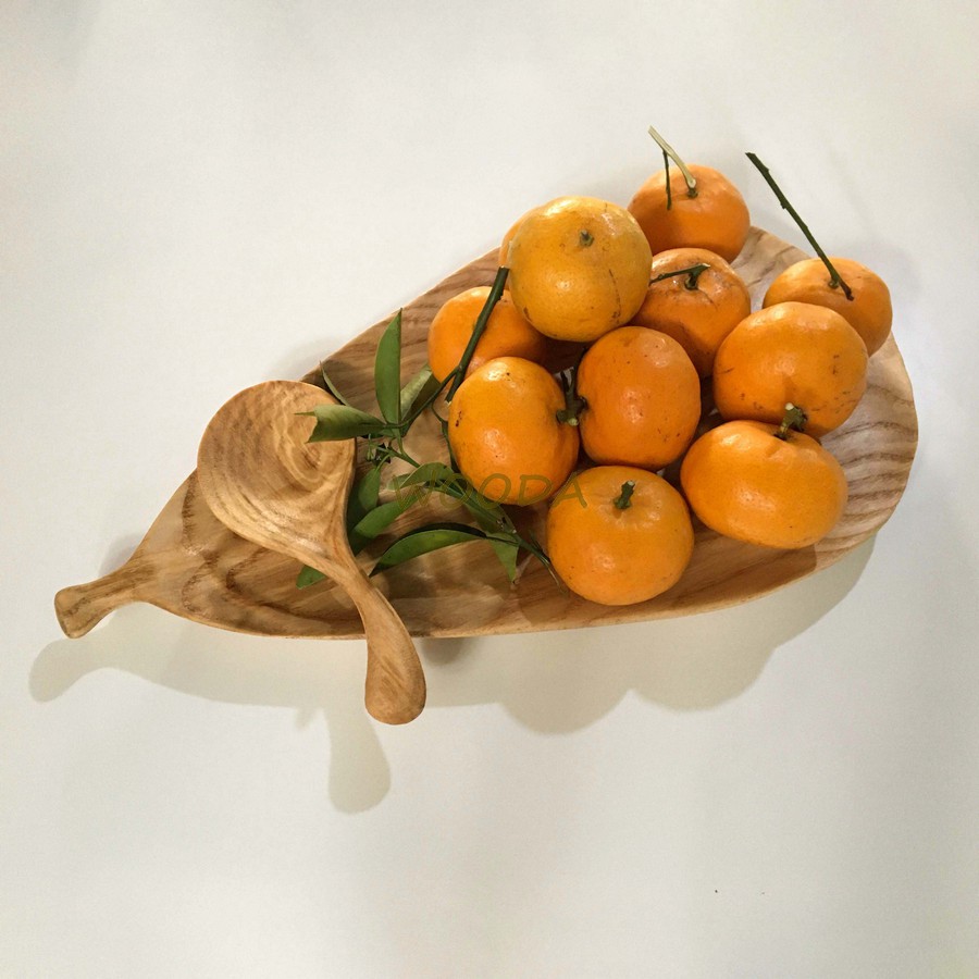 Khay Hình Chiếc Lá Bàng - Khay Gỗ Tự Nhiên Decor Độc Đáo