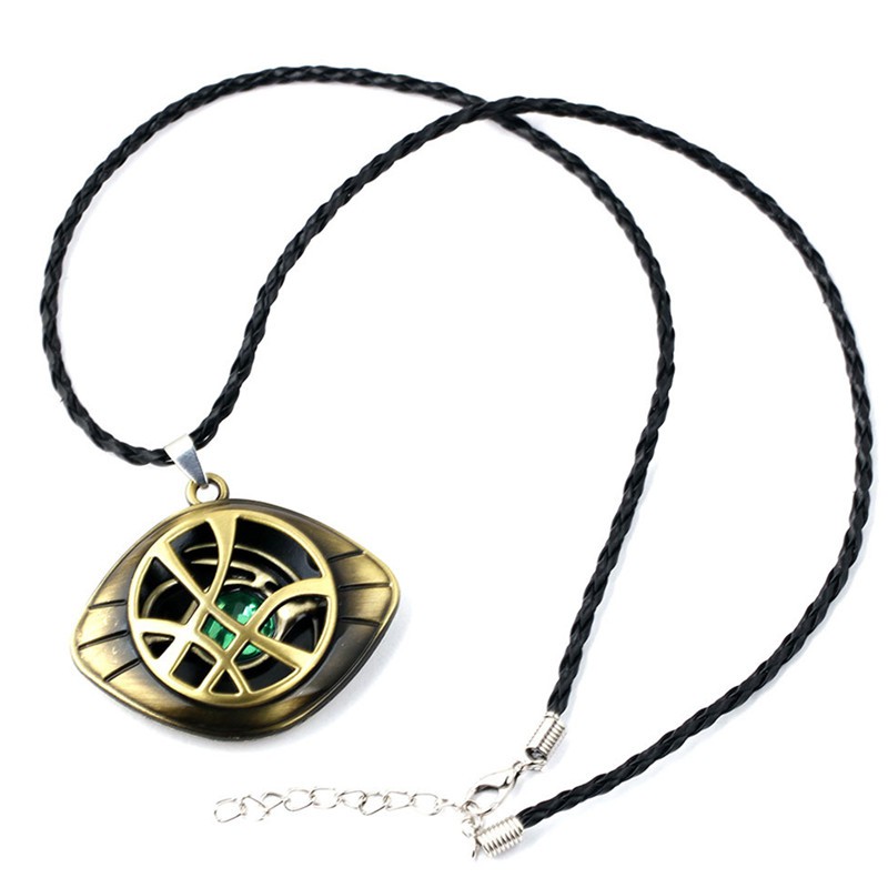 {onsalezone} Antique Doctor Strange Crysta Necklace Agamotto Eye Pendant Leather Cosplay Jewe adover