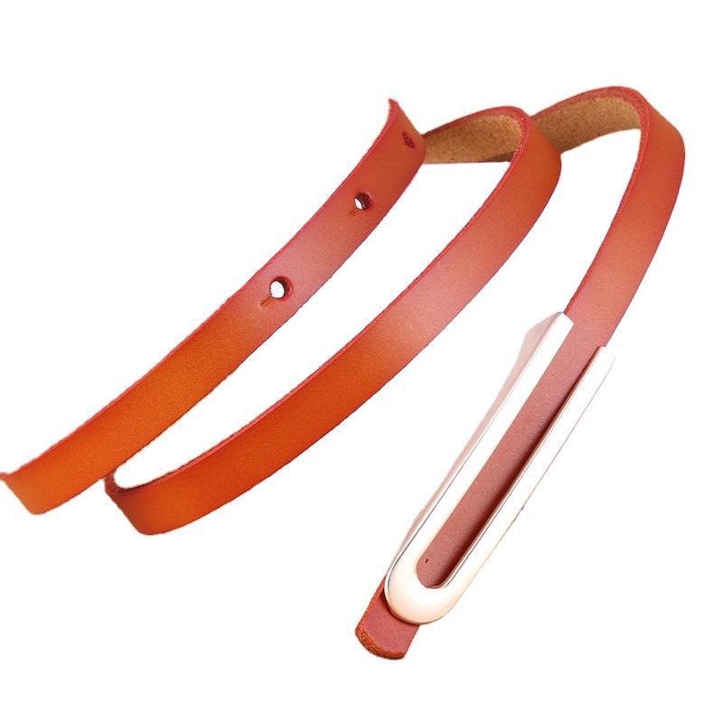 Thắt Lưng Hai Lớp Bằng Da Bò Mỏng Phong Cách Hàn Quốc Thời Trang Cho Nữ