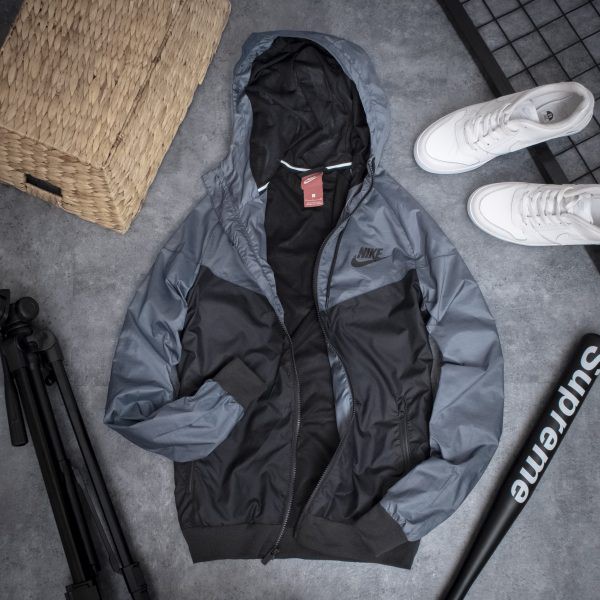 Áo khoác dù nam Nike chính hãng màu đen 2 lớp có mũ trùm đầu bên trong lớp lót cách nhiệt