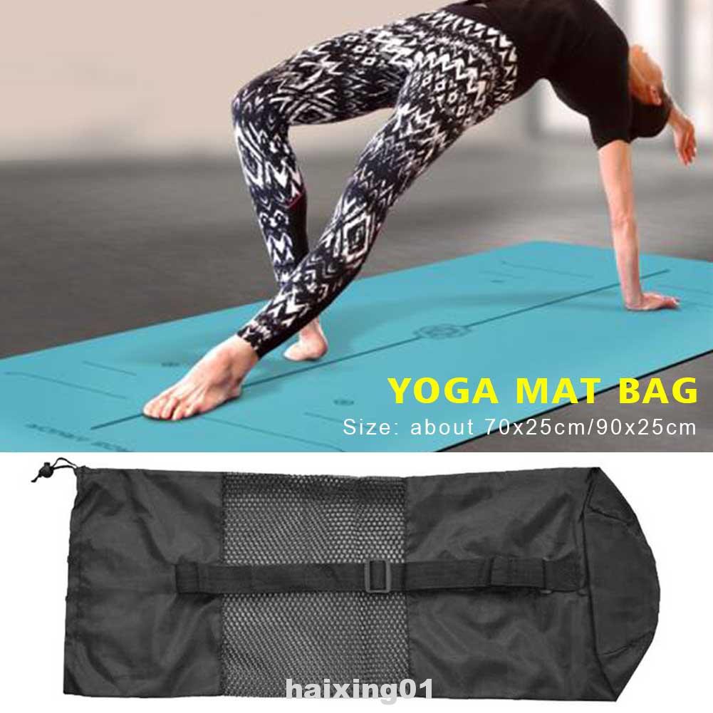 Túi Đựng Thảm Tập Yoga Bằng Nylon Chống Thấm Nước Thiết Kế Lưới Có Dây Rút Và Thể Giặt Được