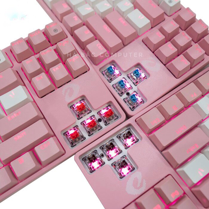 Bàn Phím Cơ DAREU EK87 Pink - White LED Hồng - Bàn Phím Gaming Màu Hồng ( Nhỏ Gọn Không Bàn Phím Phụ )