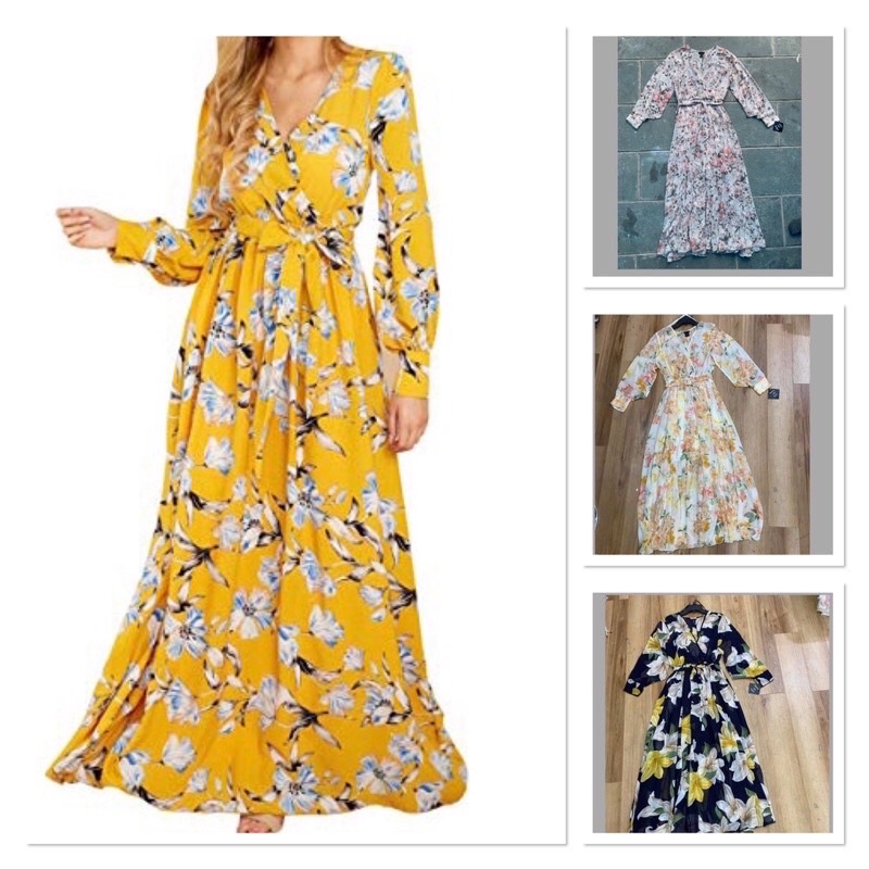 Đầm maxi xuất dư dáng dài chấm gót full bọc form âu vnxk