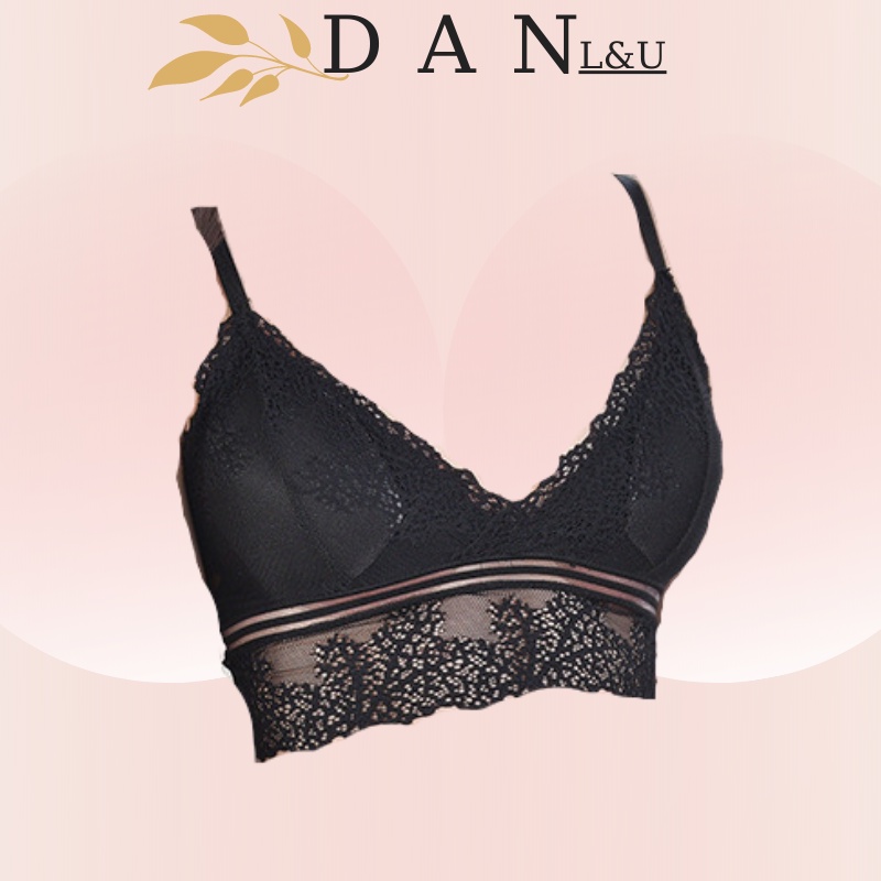 Áo Ngực Ren Hai Dây Độn Mút Mỏng 2 Quây Gợi Cảm DAN L&amp;U  A821