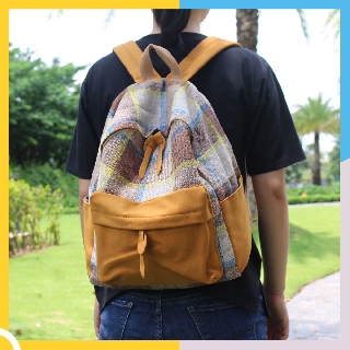 Balo đi học nữ Hàn Quốc Vải Canvas Cá Tính Dễ Thương - Accani