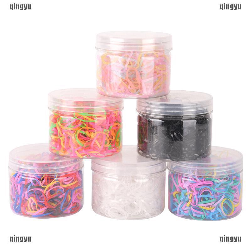 Hộp 500 chun cao su trong suốt buộc tóc tiện dụng