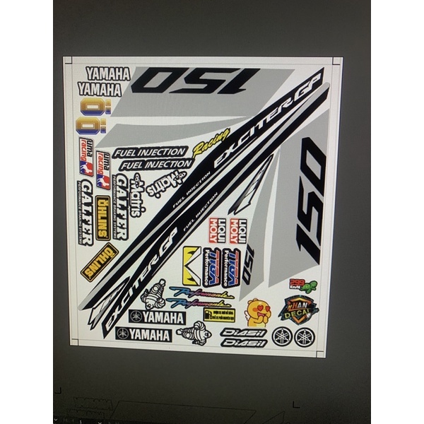 Tem exciter 2020 gp đen bạc/ trắng đen