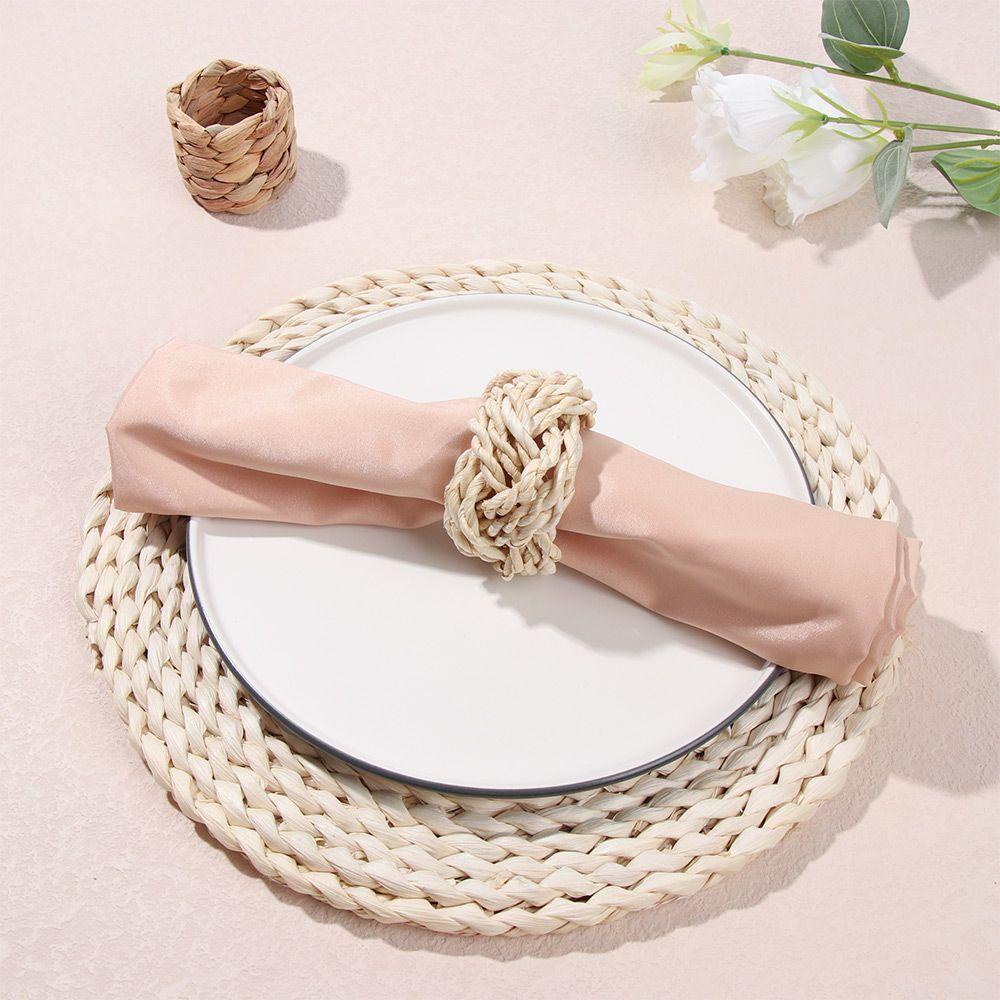 DORAW 1 Vòng Giữ Khăn Ăn Bằng Rơm Tự Nhiên Trang Trí Bàn Tiệc