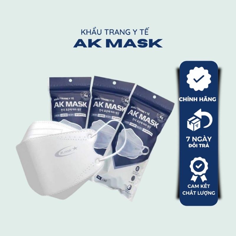 Khẩu Trang Kf94 4D kháng khuẩn Chống bụi mịn chuẩn hàn quốc Hàng Công Ty AK Mark