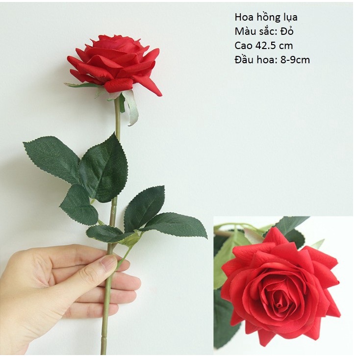 Hoa Hồng Lụa Cao Cấp Phủ Phấn Sáp giống thật, Hoa Giả decor  trang trí nhà cửa, phụ kiện chụp ảnh