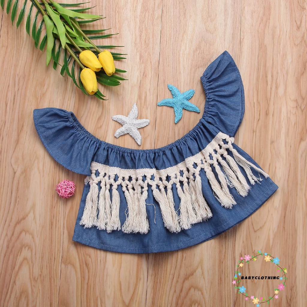 Áo Liền Quần Denim Mùa Hè Thời Trang 2018 Cho Bé Gái