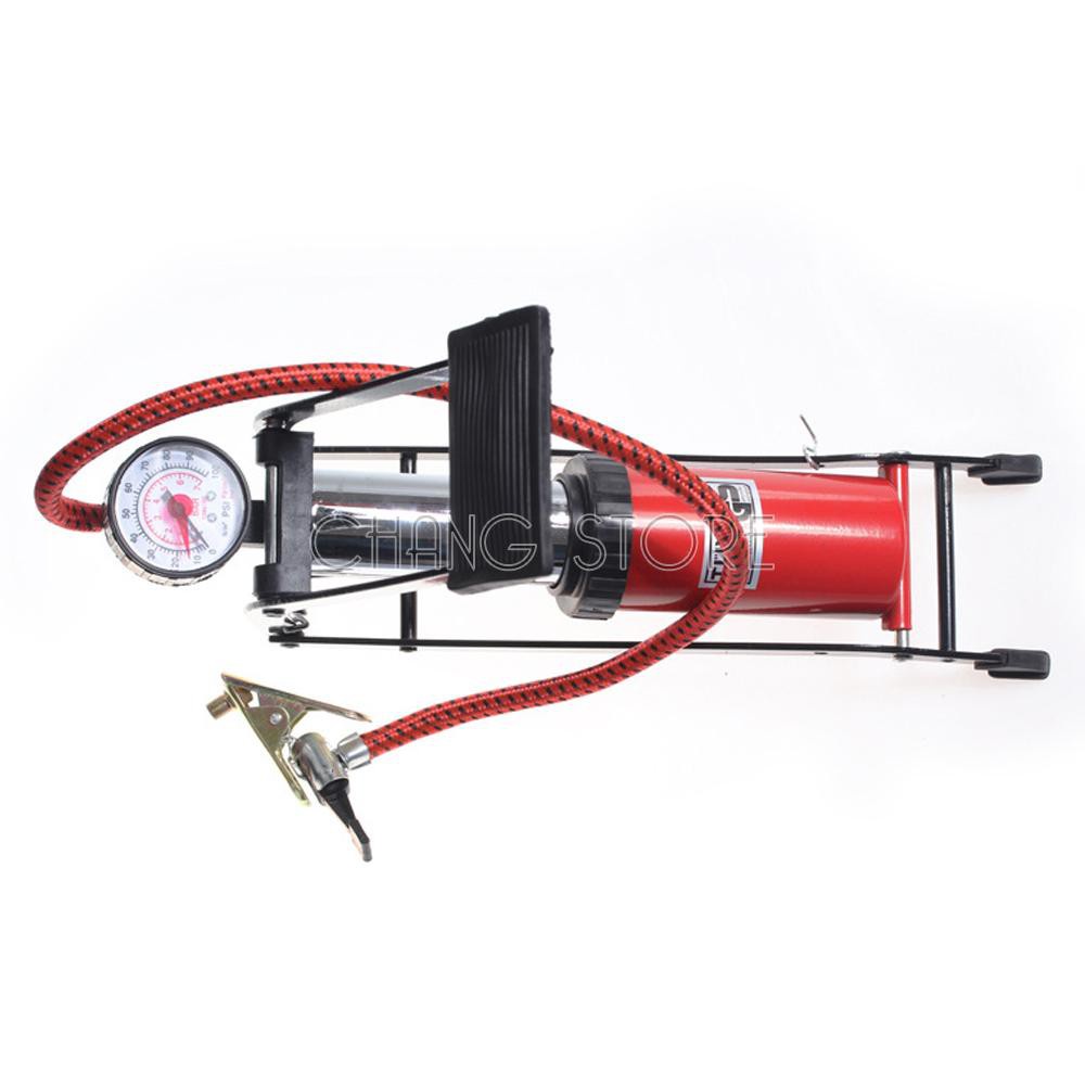 Bơm Đạp Chân Có Đồng Hồ Áp Suất Đa Năng Mini Tiện Dụng