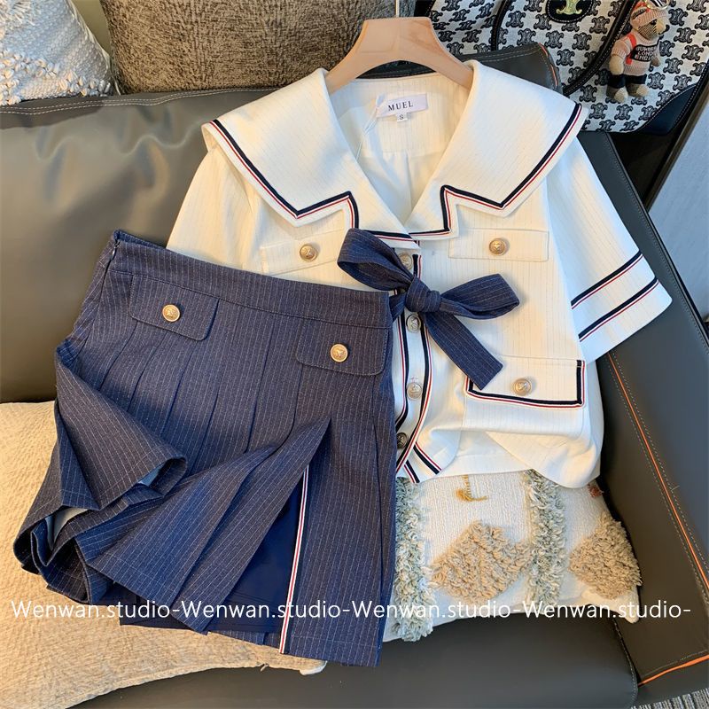 VIDEO-ẢNH THẬT. Set Thủy Thủ Xanh Navy