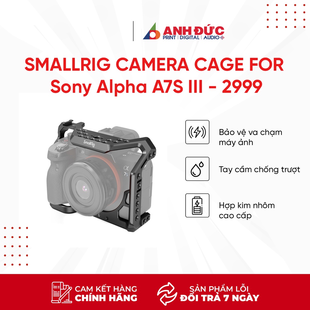 Đế Gắn Máy Ảnh SmallRig Camera Cage for Sony Alpha A7S III-2999