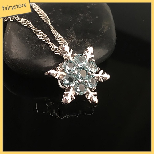 Dây Chuyền Hợp Kim Hình Hoa Tuyết Đính Đá Lấp Lánh