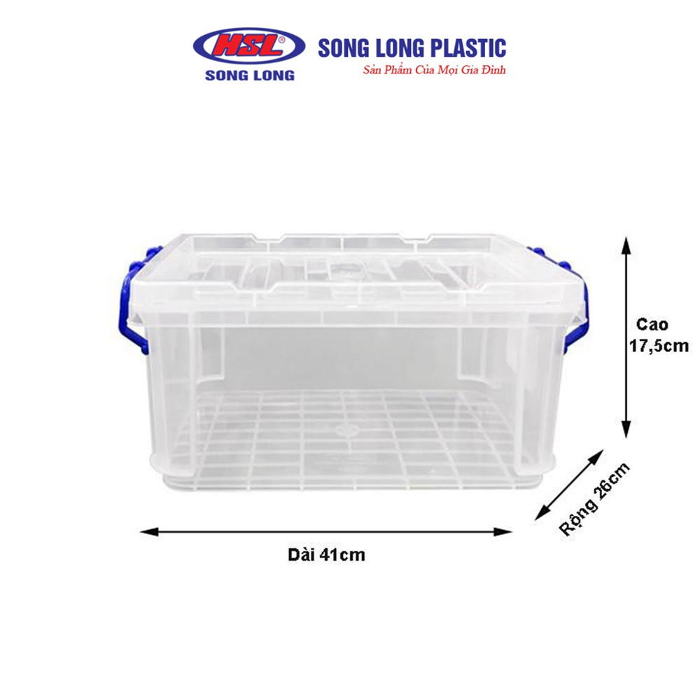 Bộ 2 hộp đựng thực phẩm nhựa có nắp Song Long Plastic size to đa năng - 2222