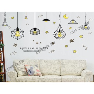 Decal dán tường LUVINA trang trí phòng khách, phòng ngủ, phòng ăn -đèn vàng nhỏ