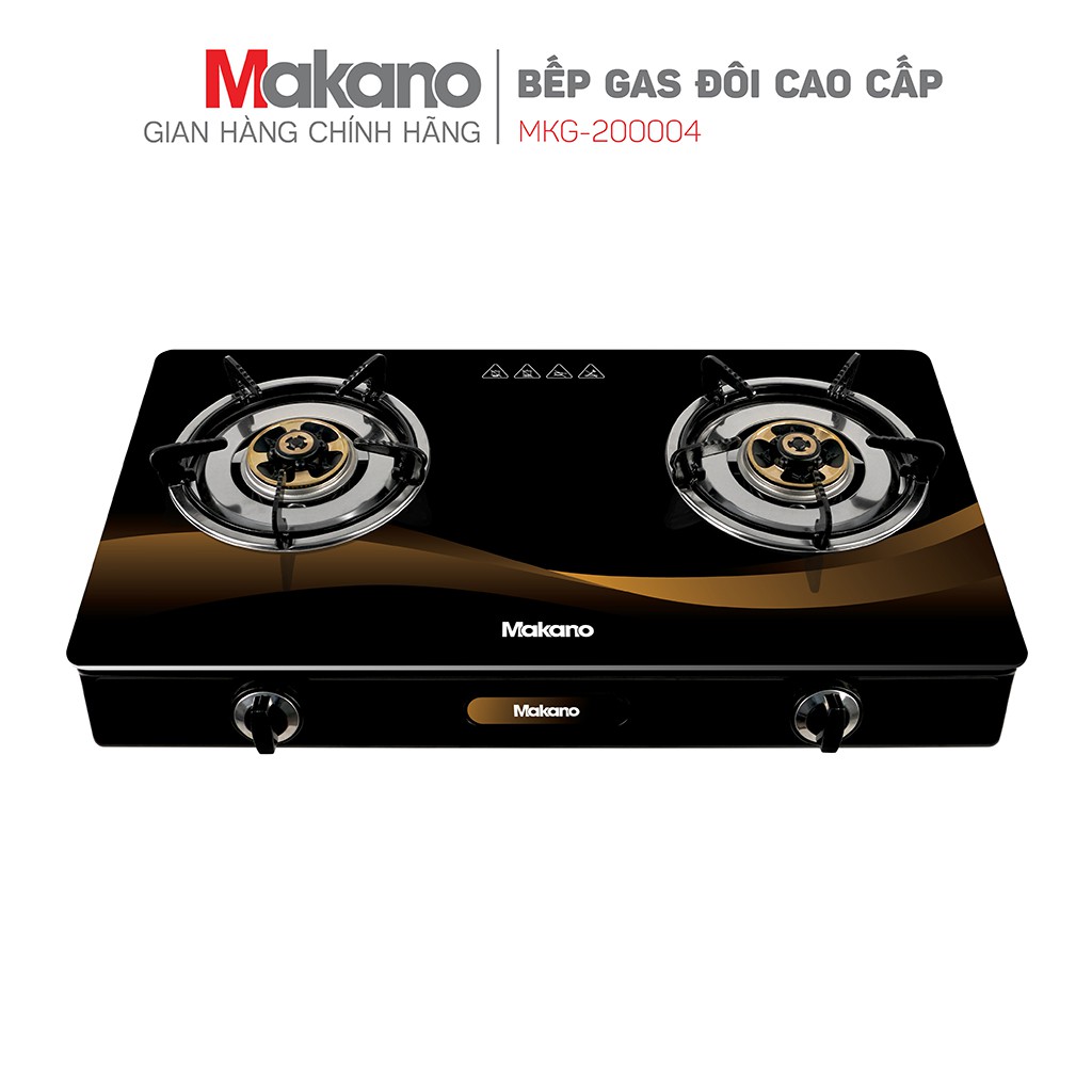 Bếp gas đôi Makano MKG-200004 - Hệ thống đánh lửa Magneto cao cấp, mặt kính sang trọng, bền bỉ