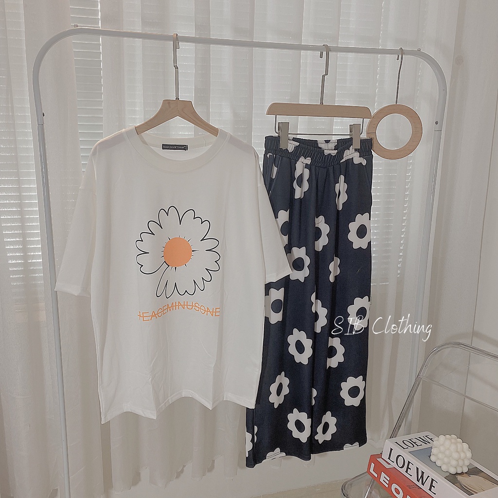 Quần suông ống rộng hoạ tiết hoạt hình quần jogger hoạ tiết nam nữ full size