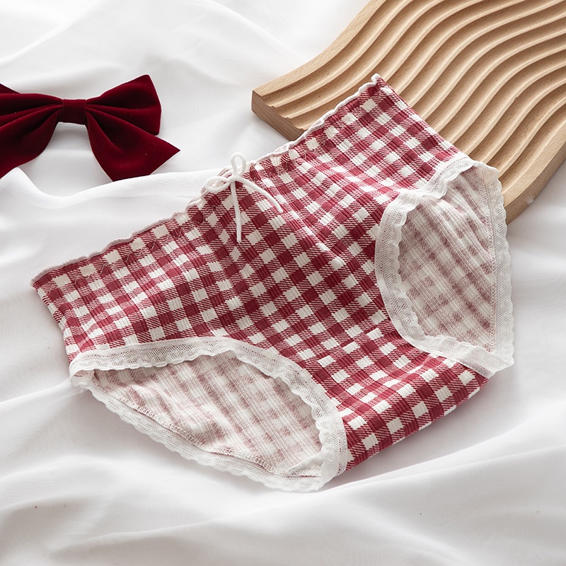 Quần Lót Cotton Phối Ren Thoáng Khí Phong Cách Lolita Dễ Thương Cho Nữ