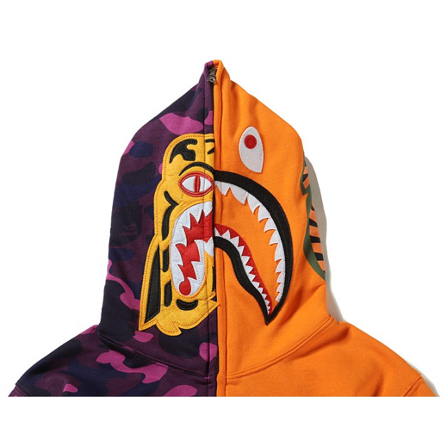 Mới Áo Hoodie BAPE Shark Họa Tiết Rằn Ri