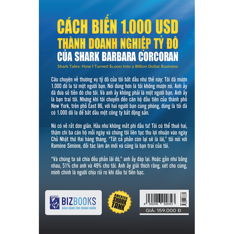 Sách - Cách Biến 1.000 USD Thành Doanh Nghiệp Tỷ Đô Của Shark Barbara Corcoran