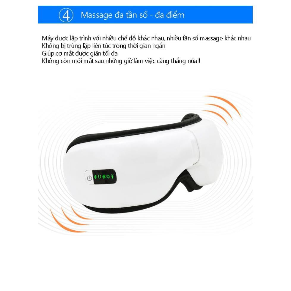 [Hàng chính hãng] Máy massage mắt thông minh Bluetooth EYE CARE xoa dịu cơn mỏi mắt, giảm thâm quầng hiệu quả